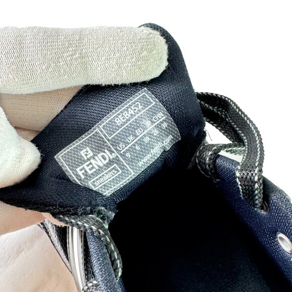 FENDI Sneakers Black & Silver First 1 Tech and Leather Women's Made in Italy 9US - Picture 6 of 11